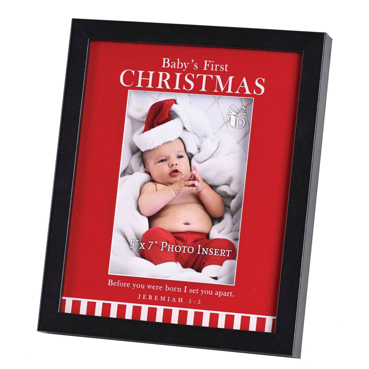 Edge Collections - 5" x 7" - Red - Christmas Shadow Box Photo Frame for Baby's First Holiday - 1 pcs